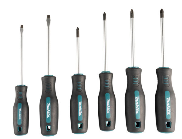 Kruvikeeraja 6tk komplektis, PH1x100, PH2x100, PZ1x80, PZ2x100, SL4.0x100, SL5.5x100, – Makita