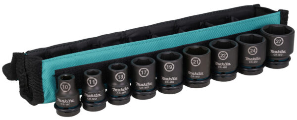 Löökpadrunite kmpl. 9 osaline 1/2'' x 38-42mm (10, 11, 13, 17, 19, 21, 22, 24, 27mm) – Makita