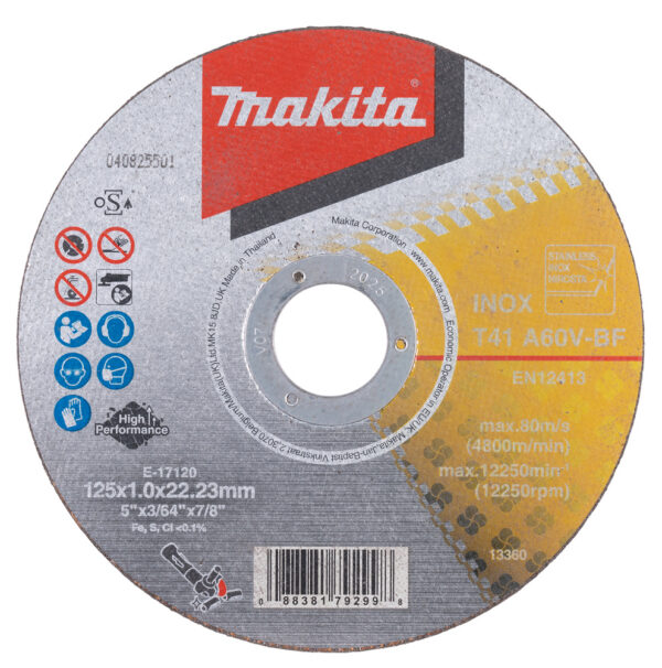 LÕIKEKETAS 125x1,0 mm, A60V, Roostevaba teras/ METALL – Makita
