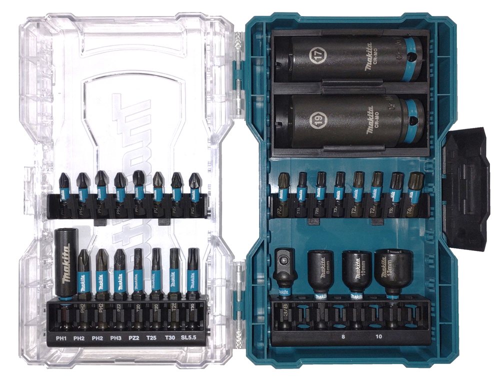 Kruvikeeraja otsaku komplekt Impact Black, läbipaistvas karbis (30 tk) – Makita