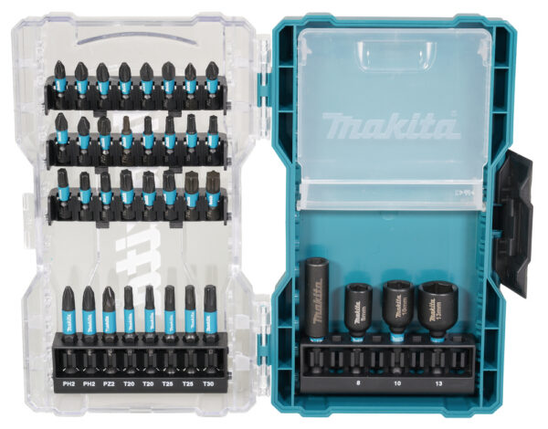 Kruvikeeraja otsaku komplekt Impact Black, läbipaistvas karbis (36 tk) – Makita