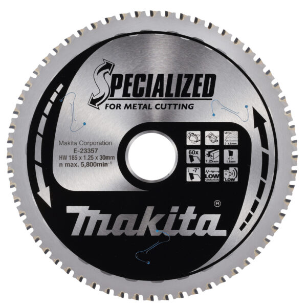 T.C.T. Saeketas õhukese metalli lõikamiseks 185 x30 x 60T – Makita