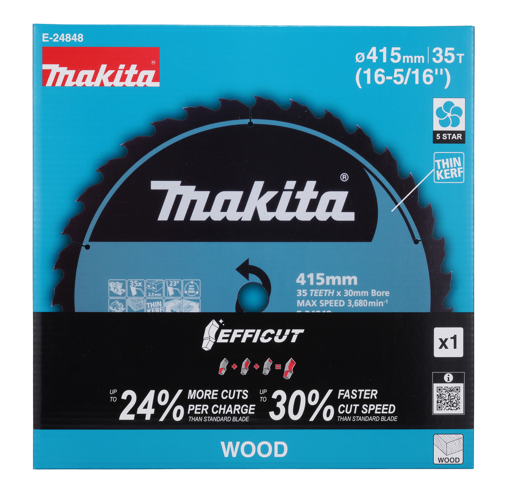T.C.T hammastega saeketas puidu lõikamiseks 415X2,3x30mm 23° T35 EFFICUT – Makita