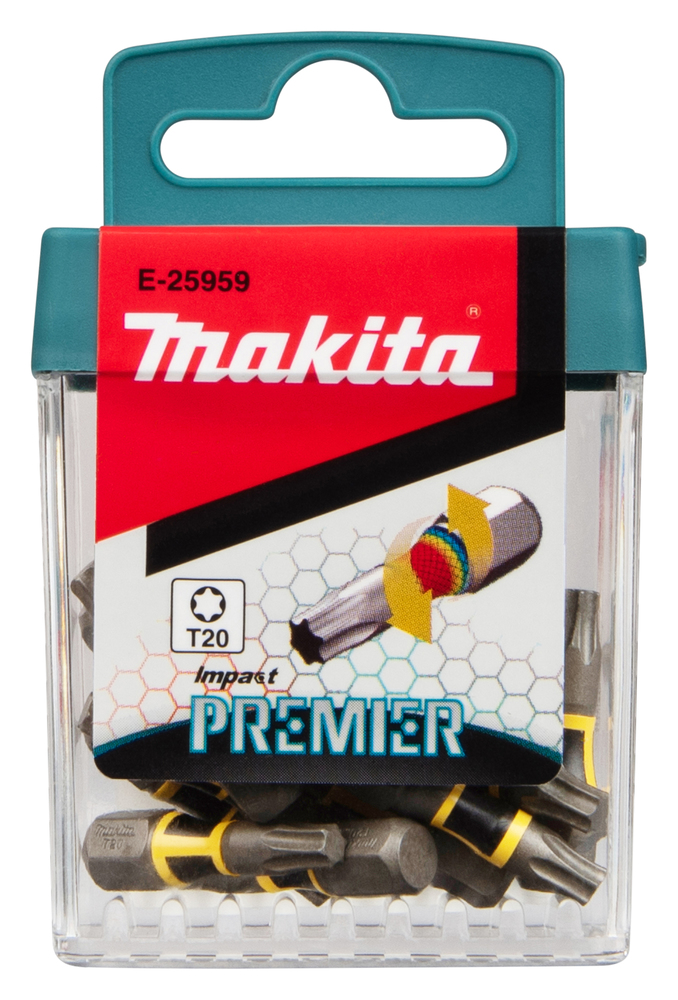 Torsion otsakud C-tüüp Impact PREMIER T20x25mm 15tk. – Makita