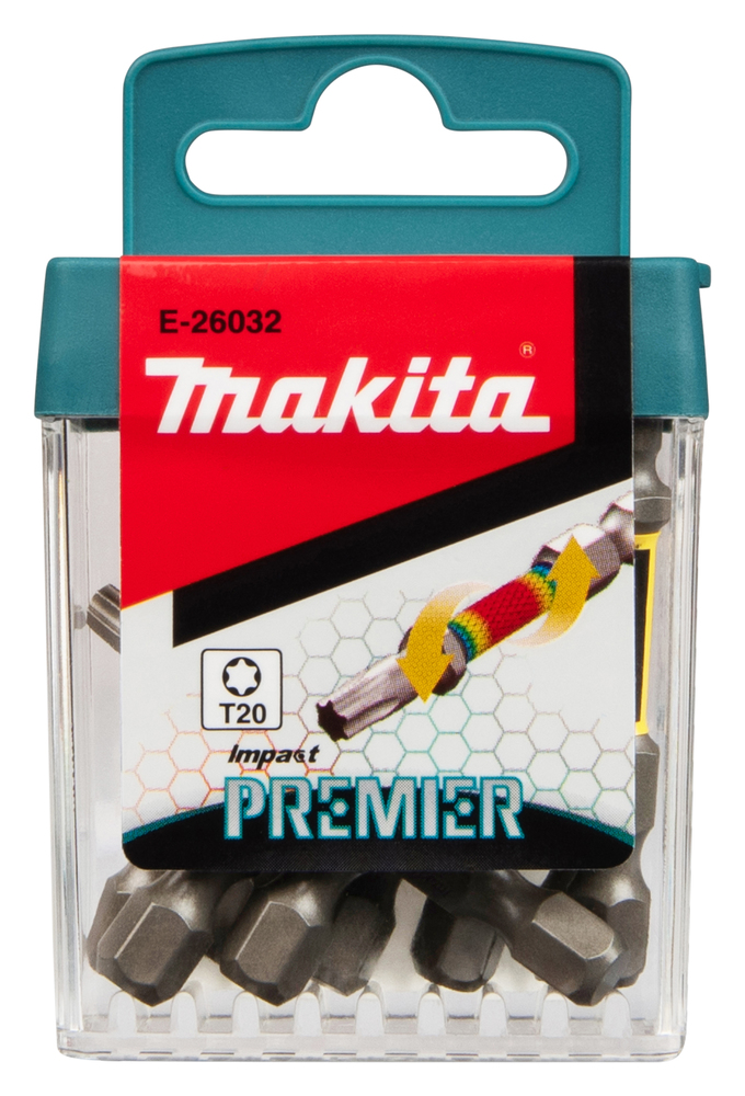 Torsion otsakud E-tüüp Impact PREMIER T20x50mm 10tk. – Makita
