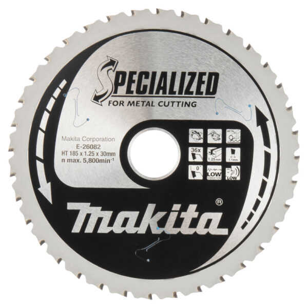 TCT saeketas paksu metalli lõikamiseks 185X1,25x30 mm, 36T, SPECIALIZED, 12-32 mm – Makita