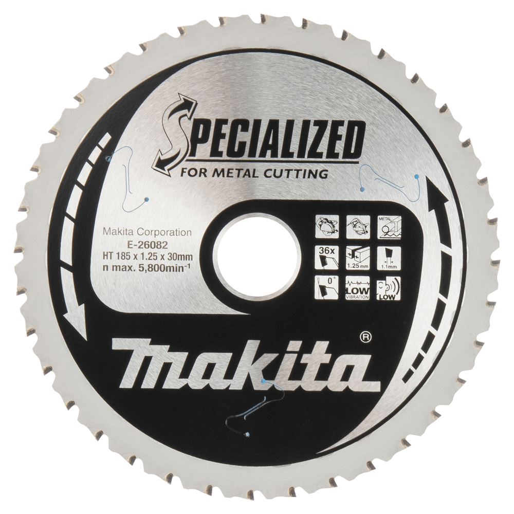 TCT saeketas paksu metalli lõikamiseks 185X1,25x30 mm, 36T, SPECIALIZED, 12-32 mm – Makita