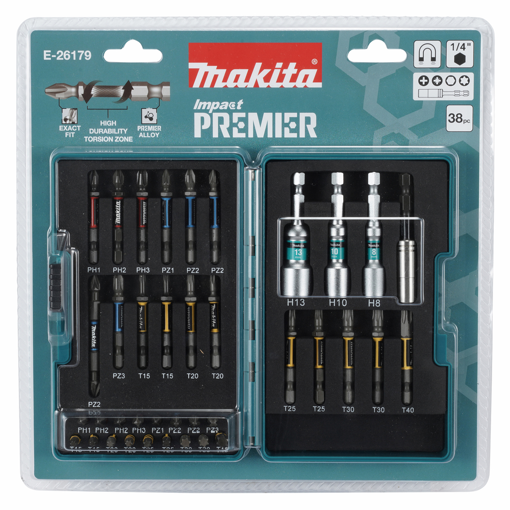 Impact PREMIER Torison otsakute komplekt, 38-osaline – Makita