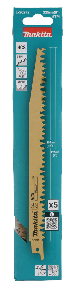 Univ.saetera HCS 225x1,5mm (5tpi), 5tk, toores puit <190mm – Makita