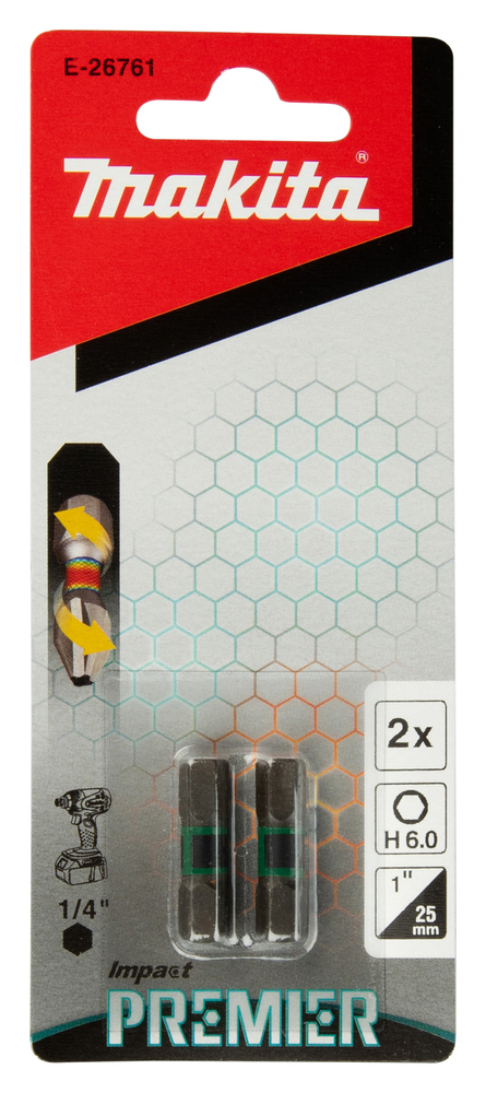 Torsion otsakud C-tüüp Impact PREMIER H6.0x25mm 2tk. – Makita