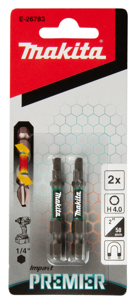 Torsion otsakud E-tüüp Impact PREMIER H4.0x50mm 2tk. – Makita