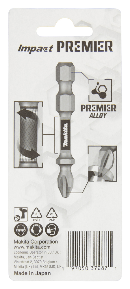 Torsion otsakud E-tüüp Impact PREMIER H5.0x50mm 2tk. – Makita