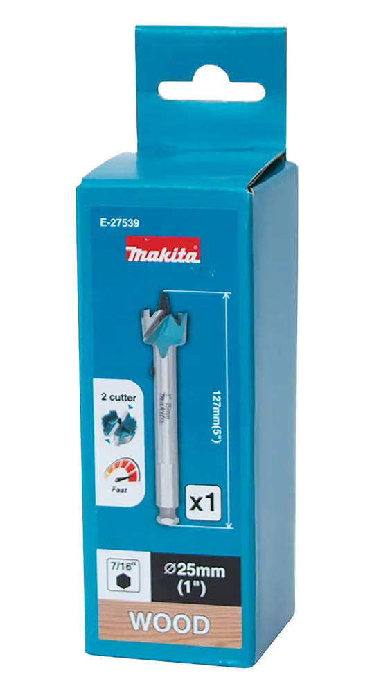 Isepuuriv puidupuur 2 lõikeservaga, 25mm, 7/16” HEX varrega – Makita