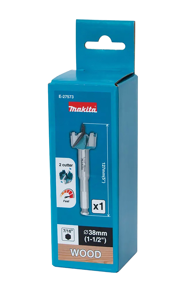 Isepuuriv puidupuur 2 lõikeservaga, 38 mm, 7/16” HEX varrega – Makita