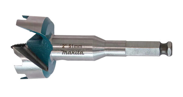 Isepuuriv puidupuur 2 lõikeservaga, 51 mm, 7/16” HEX varrega – Makita