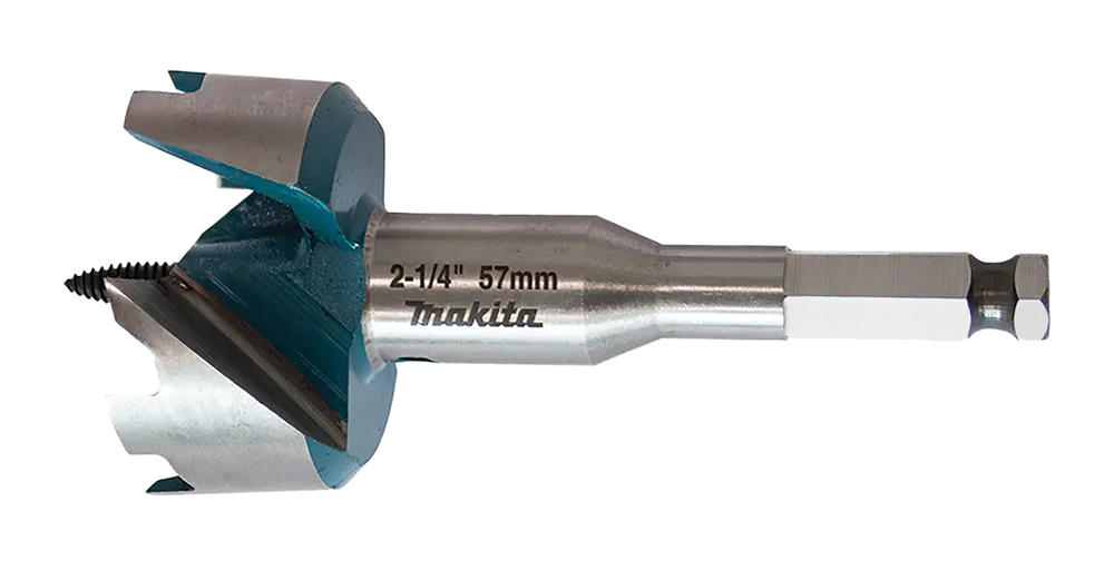 Isepuuriv puidupuur 2 lõikeservaga, 57 mm, 7/16” HEX varrega – Makita