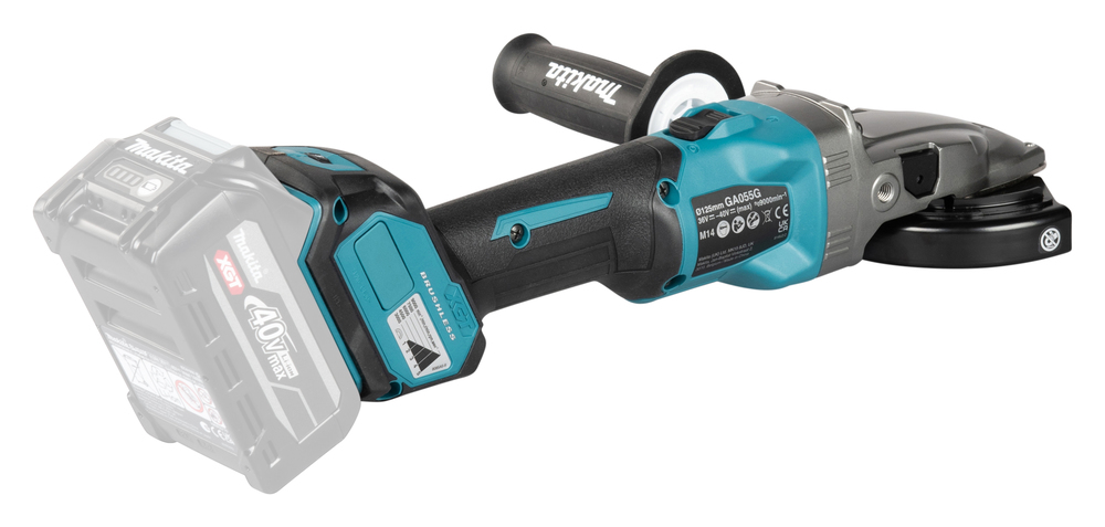 Akunurklihvija XGT, 125MM, 0-9000RPM; Harjavaba mootor; Elektriline kettapidur; AFT; tavalüliti, pedaallüliti, Z-mudel, Ilma akude ja laadijata! – Makita