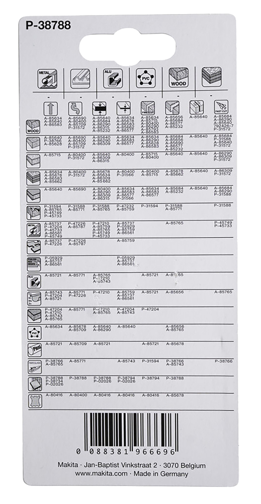 Tikksaeterad T130RIFF 54mm HM 3tk. klaaskiud 1-15mm, keraamilised plaadid – Makita