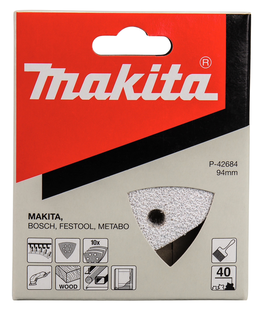 Kolmnurk lihvpaber K40 (10tk.) BO4565 takjaskinnitus – Makita