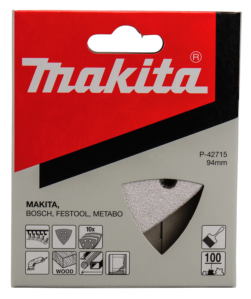 Kolmnurk lihvpaber K100 (10tk.) BO4565 takjaskinnitus – Makita