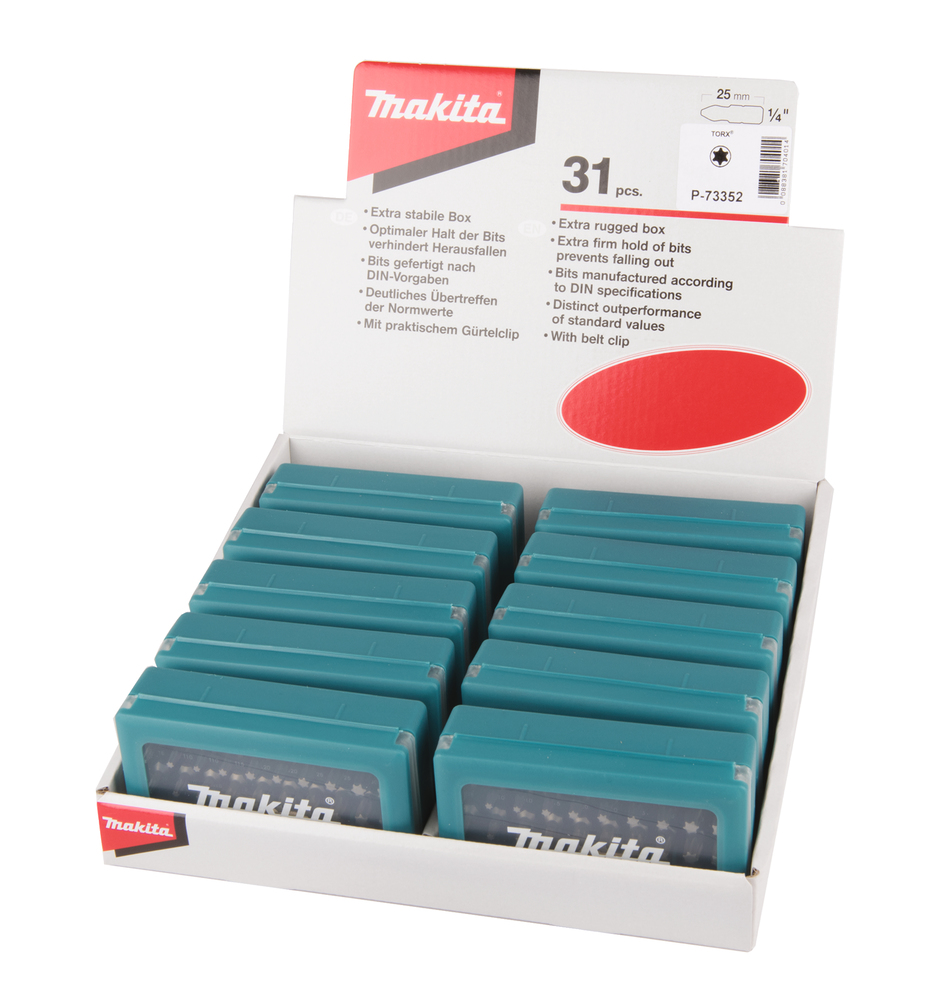 Otsakute kmpl. torx 30- osal.+ magn. hoidik (T7;T8;T9;T10;T15;T20;T25;T27;T30;T40) ei ole riputatavas pakendis – Makita