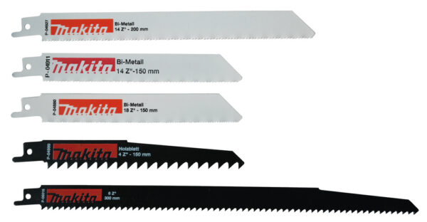 Universaalsaeterade komplekt, 5 tk. P-04927 200mm metall, P-04911 150mm metall, P-04880 150mm metall, P-04999 150mm puit/kips, P-05016 300mm puit /kips – Makita