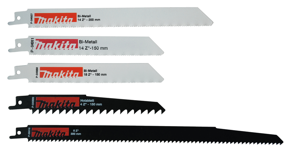 Universaalsaeterade komplekt, 5 tk. P-04927 200mm metall, P-04911 150mm metall, P-04880 150mm metall, P-04999 150mm puit/kips, P-05016 300mm puit /kips – Makita