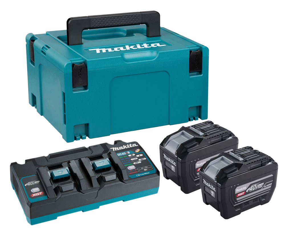 Akude ja laadija komplekt XGT (BL4080H x 2+ DC40RB + Makpac kast No.3) – Makita