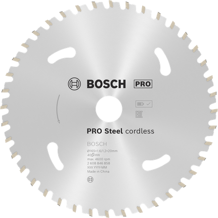 Saeketas terasele akusaagidele for Steel 165x20x1.6x36T Bosch Professional – Bosch Professional