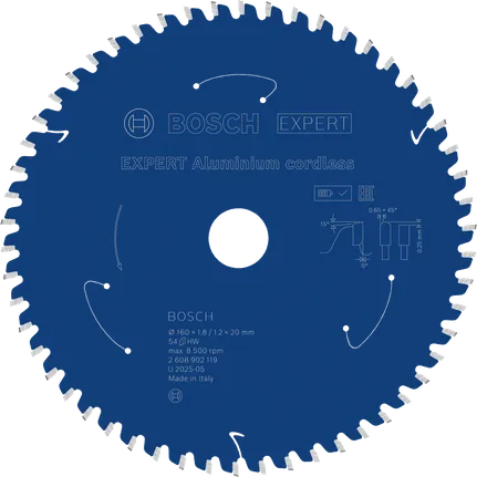 Saeketas alumiiniumile Expert for Aluminium 160x20x1.8/1.3x54T Bosch Professional – Bosch Professional