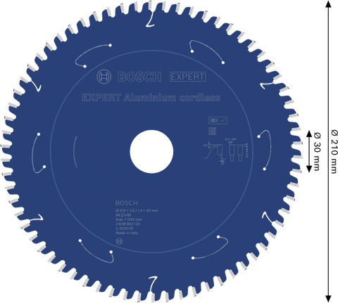 Saeketas alumiiniumile Expert for Aluminium 210x30x2/1.4x66T Bosch Professional – Bosch Professional