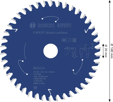 Saeketas puidule Expert for Wood 140x20x1.8/1.3x42T Bosch Professional – Bosch Professional