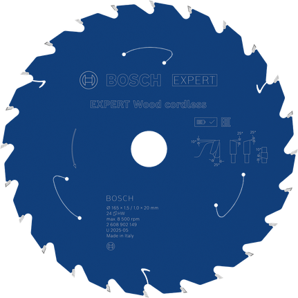 Saeketas puidule akusaagidele Expert for Wood 165x20x1.5/1x24T Bosch Professional – Bosch Professional