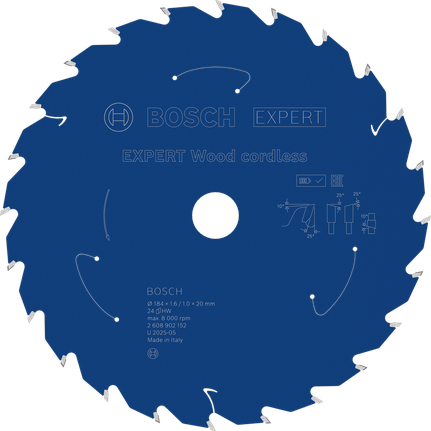 Saeketas puidule Expert for Wood 184x20x1.6/1x24T Bosch Professional – Bosch Professional