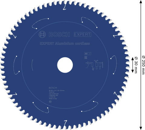 Saeketas alumiiniumile Expert for Aluminium 250x30x2.4/1.8x78T Bosch Professional – Bosch Professional