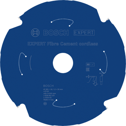 Expert Fiber cement 190x30x1.8/1.2x4T Bosch Professional – Bosch Professional