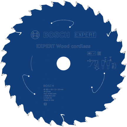 Saeketas puidule akusaagidele Expert for Wood 185x20x1.8/1.2x32T Bosch Professional – Bosch Professional