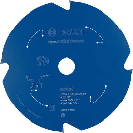 Ketassae ketas kiudtsemendile akusaagidele Expert for Fibre Cement 160x1,8/1,2x20 T4 Bosch Professional – Bosch Professional