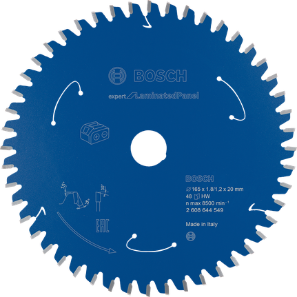 Ketassae ketas laminaatplaadile akusaagidele Expert for Laminated Panel 165x1,8/1,2x20 T48 Bosch Professional – Bosch Professional