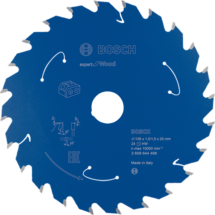 Ketassae ketas puidule akusaagidele Expert for Wood 136x1,5/1x20 T24 Bosch Professional – Bosch Professional