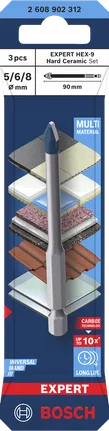 Bosch EXPERT HEX-9 Hard Ceramic puurikomplekt, 5 x 90; 6 x 90; 8 x 90 mm, 3 tk – Bosch EXPERT