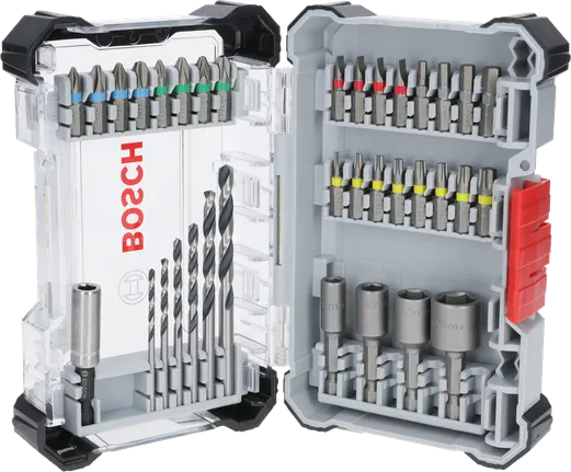 Extra Hard kruviotsak ja metallist HSS puuride komplekt, väljapaneku alusega, 35 tk Bosch Professional – Bosch Professional