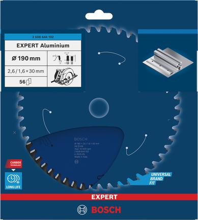 Ketassaetera EXPERT Aluminium, 190 × 2,6/1,6 × 30 mm, T56 Bosch EXPERT – Bosch EXPERT
