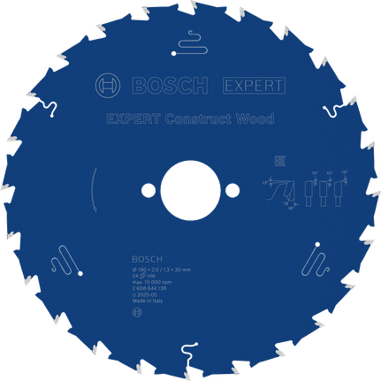 Ketassaetera EXPERT Construct Wood, 190 × 2/1,3 × 30 mm, T24 Bosch EXPERT – Bosch EXPERT