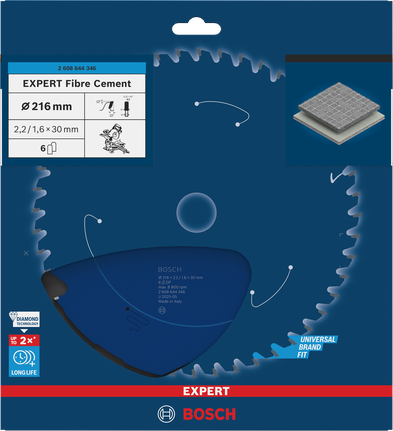 Ketassaetera EXPERT Fibre Cement, 216 × 2,2/1,6 × 30 mm, T6 Bosch EXPERT – Bosch EXPERT