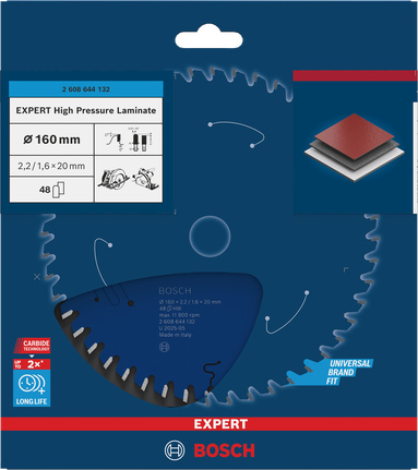 Ketassaetera EXPERT High Pressure Laminate, 160 × 2,2/1,6 × 20 mm, T48 Bosch EXPERT – Bosch EXPERT