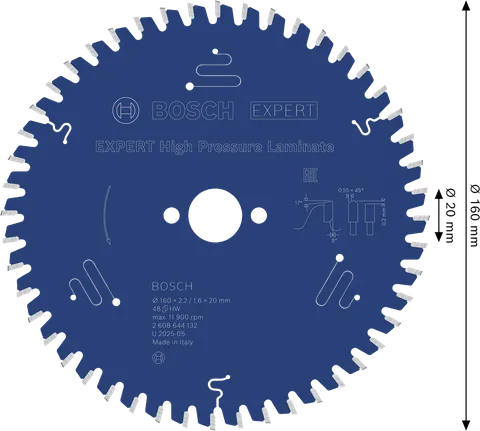 Ketassaetera EXPERT High Pressure Laminate, 160 × 2,2/1,6 × 20 mm, T48 Bosch EXPERT – Bosch EXPERT