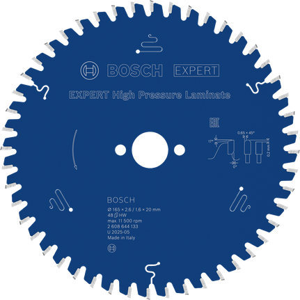 Ketassaetera EXPERT High Pressure Laminate, 165 × 2,6/1,6 × 20 mm, T48 Bosch EXPERT – Bosch EXPERT