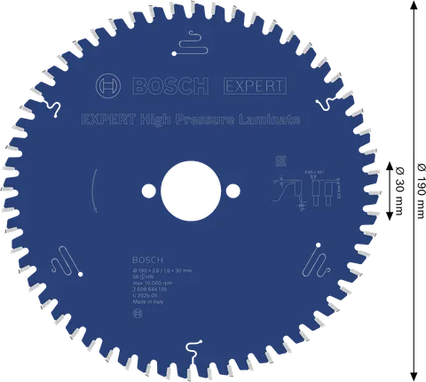 Ketassaetera EXPERT High Pressure Laminate, 190 × 2,6/1,6 × 30 mm, T56 Bosch EXPERT – Bosch EXPERT