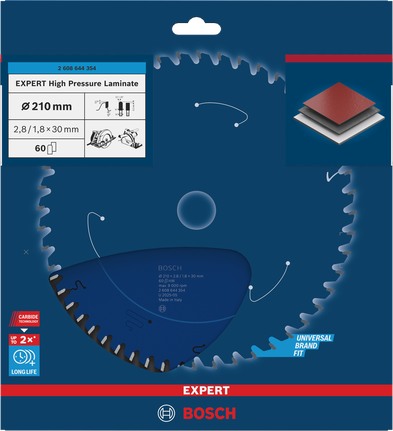 Ketassaetera EXPERT High Pressure Laminate, 210 × 2,8/1,8 × 30 mm, T60 Bosch EXPERT – Bosch EXPERT